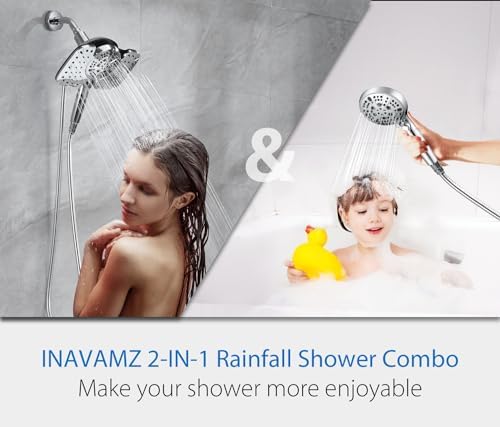 INAVAMZ Rain Shower Head with Filtered Handheld Spray Combo Chrome 1.8 GPM - Image 6