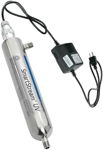 Watts SmartStream Ultraviolet Disinfection System, 2 GPM, 110V US Plug, 304 SS Reaction Chamber with 1-Inch MNPT Inlet/Outlet, Residential and Commercial Applications by WATTS