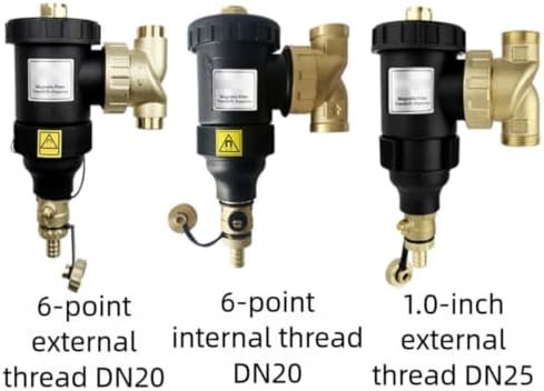 Heating System Magnetic Dirt Filter, DN20 To DN32 Threaded Connection, Sludge Separator For Boiler And Heater, 1-Stage For Rust And Impurity Removal, Black Finish(DN20/3/4 male valve) - Image 4