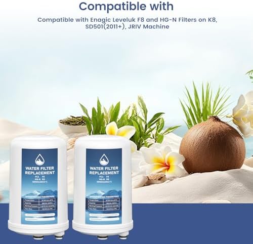 FC1 HG-N F8 Water Filter Replacement Cartridge Compatible with Enagic Leveluk K8, SD501 (2011+), JRIV 8-Plate Ionizer Machines Alkaline Water System, Pack of 2 - Image 6