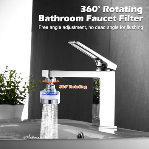 3 Pack Sink Water Filter Faucet and 10 Filter Elements Set, 360 ° Rotating Bathroom Sink Filter, Kitchen Sink Faucet Filter Removes Fluoride Hard Water, Faucet Extender for Home Kitchen Bathroom - Image 2