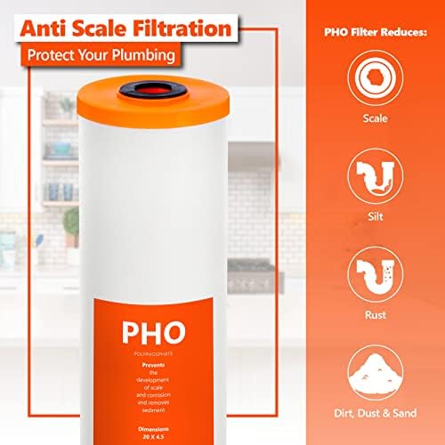 Express Water Polyphosphate Anti-Scale Water Replacement Filter – Whole House Replacement Water Filter – PHO High Capacity Water Filter – 4.5” x 20” inch – 2 Pack - Image 2