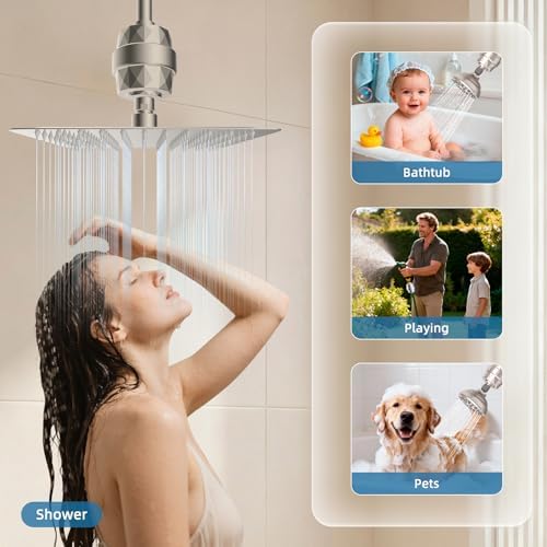 Universal Shower Head Filter, Shower Filter for Hard Water, Brushed Nickel - Image 6