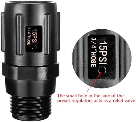 2pcs Garden Hose Pressure Regulator 15 PSI, 3/4" FHT × 3/4“ MHT, Pressure Reducer, Great for Drip Irrigation System Distributing Regulator drip Irrigation Parts emitters for drip line - Image 2