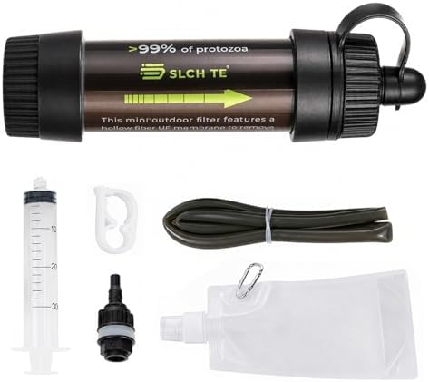 Multifunction Water Filter System, 0.01 Mmicron Mini Water Filtration Straw，Portable Survival Gear for Camping, Backpacking, Fishing, Hunting & Outdoor Adventure by SLCHLAB
