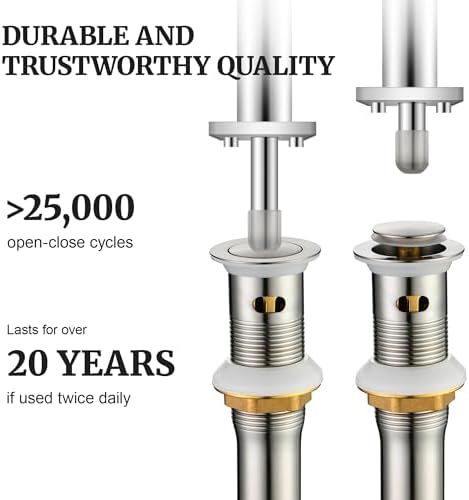 Ultimate Unicorn Bathroom Sink Stopper, with Overflow Hole, Brushed Nickel - Image 5