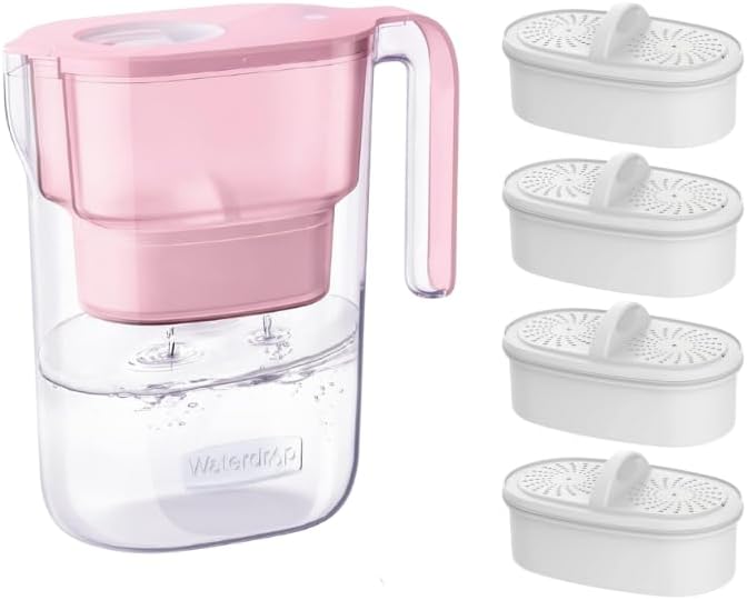 Waterdrop PT-05P Water Filter Pitcher with 4 Filters, 7-Cup, NSF Certified by Waterdrop