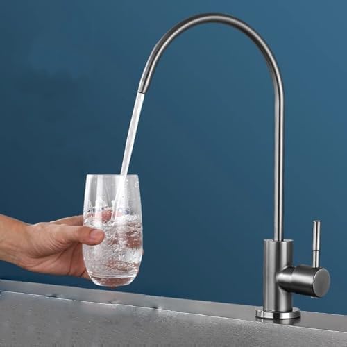 Black Swan Neck Kitchen Sink Water Filter Drinking Water Tap with Swivel Single Cooling - Image 3