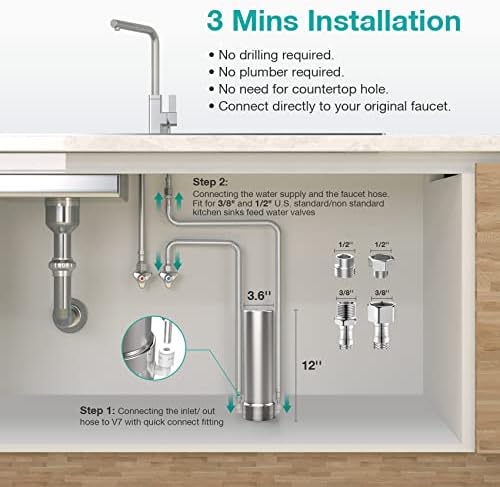 SimPure V7 Under Sink Water Filter System, Stainless Steel - Image 5