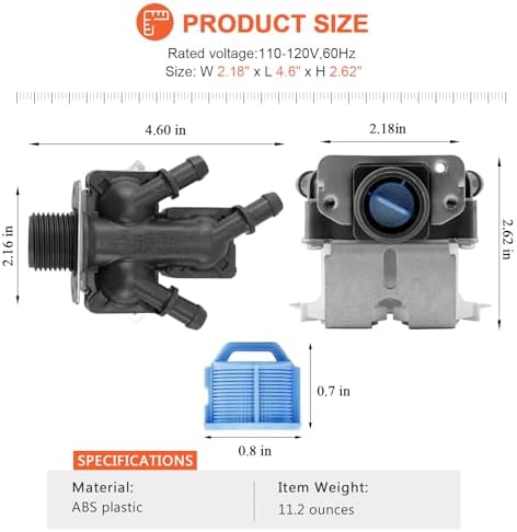 5221ER1003A 5220FR2075L OE'M Cold Water Inlet Valve by Beaquicy- Replacement for LG Tromm Kenmore Front Load Washers- 5221ER1003C 5221ER1003D Triple Solenoid Cold Water Inlet Valve Assembly - Image 5