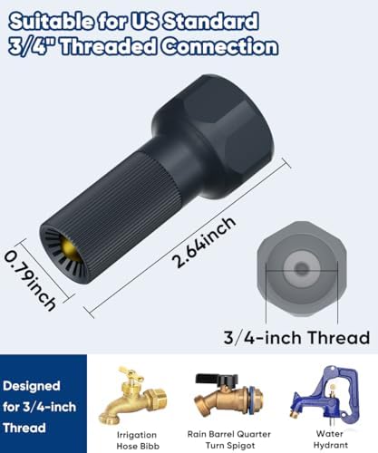 3/4-Inch Thread Faucet Freeze Protection Valve, Freeze Proof Faucet Cover for Outdoors, Winter Frost Proof Auto Temperature Control for Garden, Lawn & Yard Spigot, Black, 4 Pack - Image 2