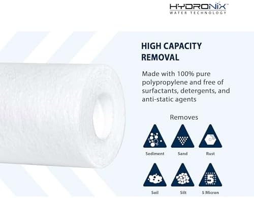Hydronix SDC-25-1005 Whole House RO Reverse Osmosis Sediment Water Filter Cartridge 2.5" x 10" - 5 micron (2 Pack) - Image 3
