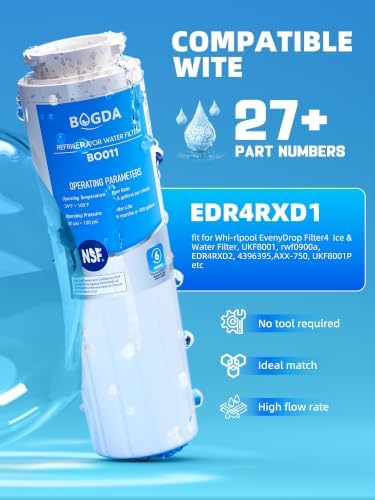 UKF8001 Fit for Kitchenaid, Everydrop filter 4, Whirlpool EDR4RXD1, Rwf0900a water filter Krfc300ess01, Wrf555sdfz, Wrf535swhz, Wrx735sdhz, Wrx735sdbm, Wrx735sdhz00, UKF8001AXX-750 4 packs By BOGDA - Image 4