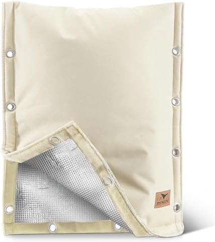 Backflow Preventer Insulation Cover - 3 Way Opening Pipe Insulation Cover for Irrigation Valve, Sprinkler Cover for Outside - Winter Freeze Protection Backflow Cover - 16" W x 20" H, Beige by DEMEDO