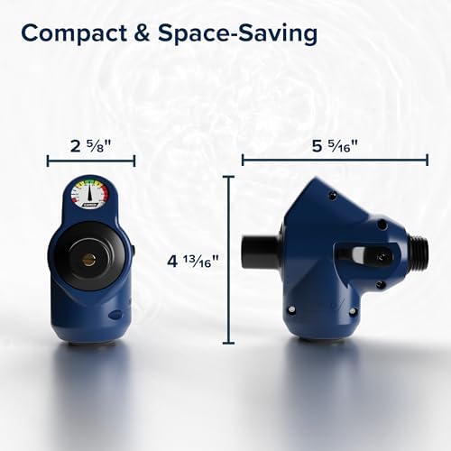 Camco Tastepure 4-in-1 Adjustable RV Water Pressure Regulator - Combines a 90° RV Hose Elbow Design, Pressure Gauge, Adjustable Regulator, & Shut-Off Valve in One RV Accessory (40065) - Image 2