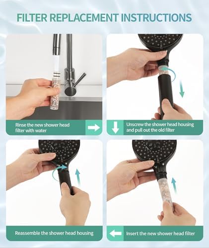 SR SUN RISE Shower Filter for Handheld Shower Head, 4 Pack Replacement Filters for Hard Water Remove Chlorine and Harmful Substances Only Fits SR SUN RISE Shower Head - Image 6