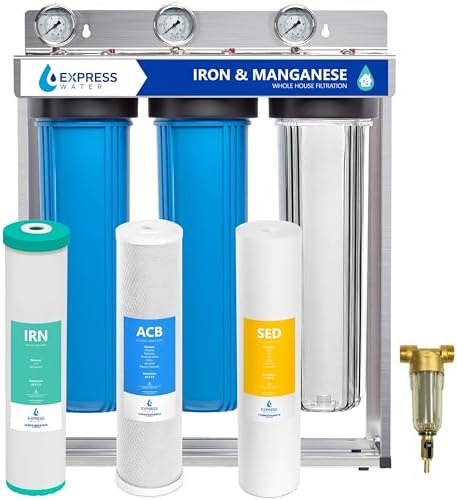 Express Water Iron & Manganese Pro Whole House Water Filter System with Spin Down Sediment Filter | 4-Stage Water Filtration, Iron Filter for Well Water, Long Lasting Whole Home Water Filter by Unknown