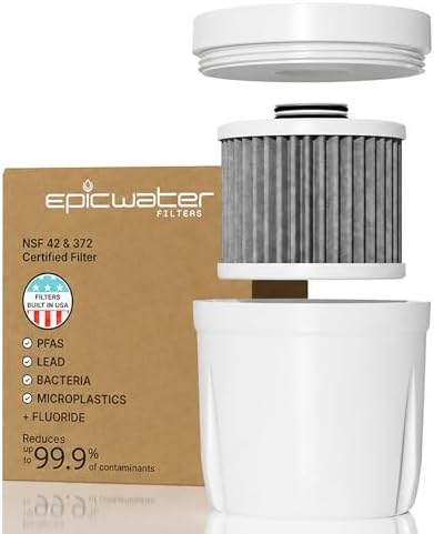 Epic Water Filters Pure REPLACEMENT Compatible with Epic Pure Water Pitcher/Removes Fluoride, Lead, Forever Chemicals, Heavy Metals, Industrial Pollutants/Filters 100 Gallons by EpicWaterFilters