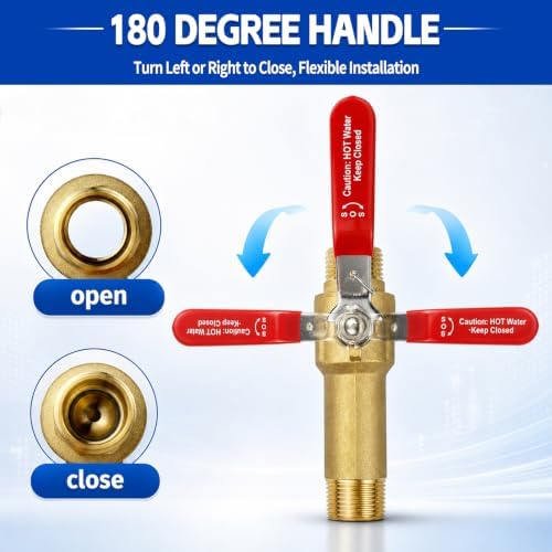 2.5in Water Heater Drain Valve 3/4"MIP X 3/4"Male GHT Full Port Connection - Image 6