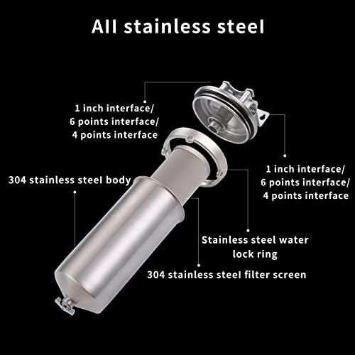 NSF/ANSI 42 Certi Stainless Steel Jumbo Size Filter Housing for 20" Filter Cartridge, 1" NPT Water Filter Housing, Drain Valve Style C (Square Head) - Image 6