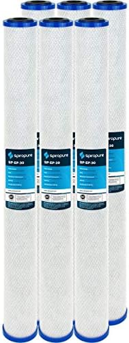 SpiroPure SP-EP-30 30x2.5 Carbon Block Water Filter EP-30 155698-43, 6 Pack by SpiroPure