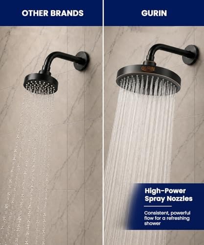 GURIN Shower Head - Luxury Oil Rubbed Black Finish - Rain Showerhead 6 Inch - Image 3