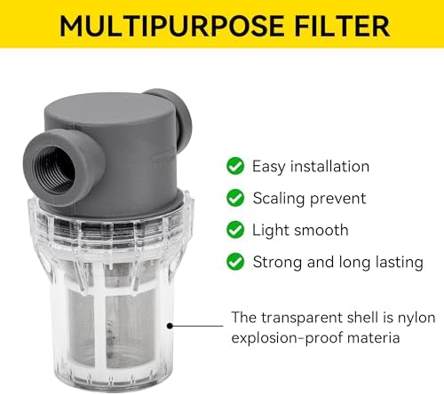 1/2'' Female NPT in-Line Strainer - Garden Hose Filter for High Pressure Washer, Sediment Filter with 60 Mesh Stainless Steel Screen (1/2'' 60 Mesh) - Image 5