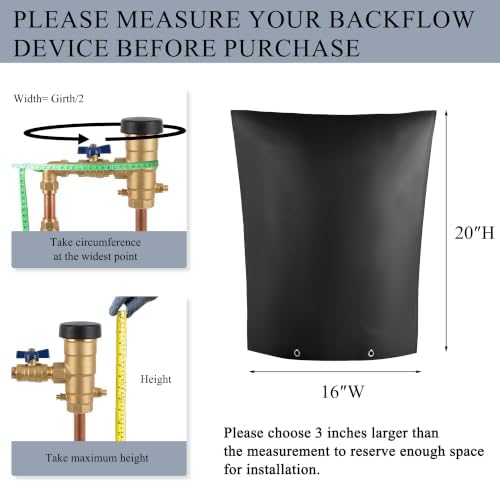 16"Wx20"H Backflow Preventer Insulation Cover, Sprinkler Covers for Outside - Image 2