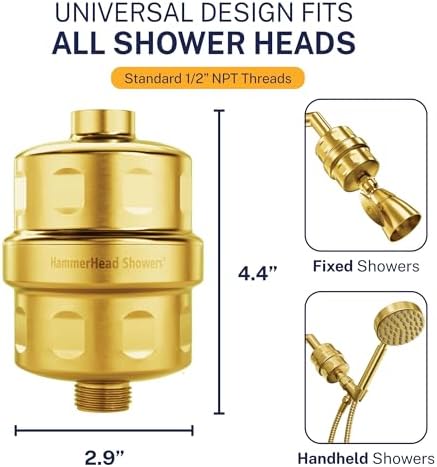 Hammerhead Metal Shower Head Filter, KDF-55 Removes Chlorine & Chemicals - Image 3