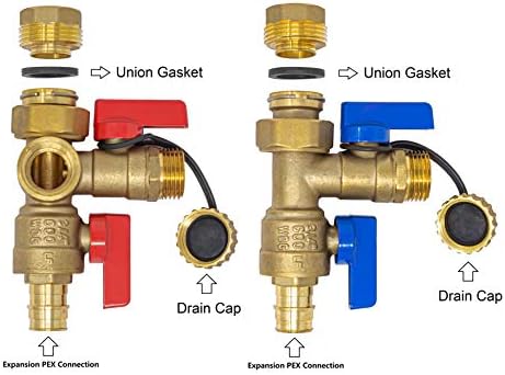 3/4 inch Expansion PEX Tankless Water Heater Isolation Valve Kit(Not Crimp PEX), with Pressure Relief Valve, FNPT x Expansion PEX A, 3/4'' Service Valve for Rheem, Rinai, Navien - Image 4