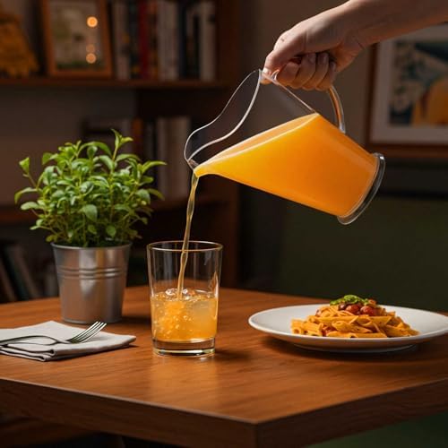 Tessco 3 Pcs Plastic Pitchers 60 Oz Clear Water Beer Jug Large,Stylish - Image 5