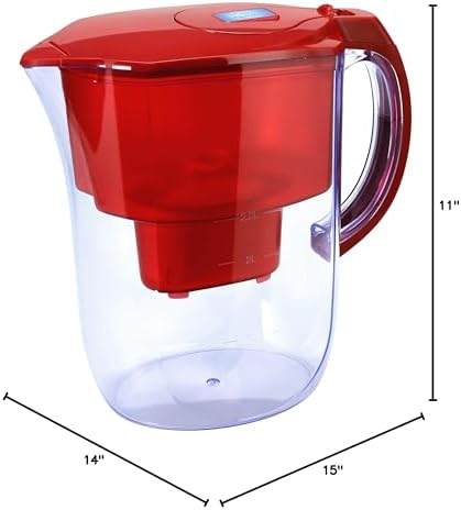 Ehm Ultra Premium Alkaline Water Filter Pitcher - 3.8L, Activated Carbon Filter- BPA Free, Healthy, Clean, & Toxin-Free Mineralized Alkaline Water in Minutes- Up to 9.5 pH-2023 (RED) - Image 5