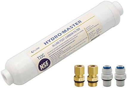 HYDRO MASTER IN-LINE POST CARBON FILTER With 1/4-Inch NPT Connection, 10 Inch x 2 Inch. by HYDROMASTER