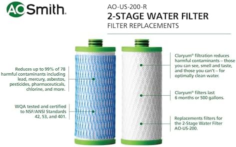 A. O. Smith AO-US-200-R Genuine Filters | 2-Stage Claryum | WQA Certified - Image 2