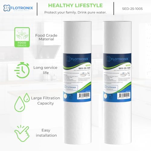 Flotronix 5 Micron 2.5" x 10" Sediment Whole House Water Filter Compatible to GE FXUSC Water System (2 Pack) - Image 6