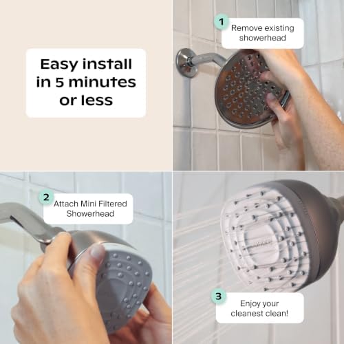 Canopy Mini Filtered Shower Head - Compact Filter for Hard Water - Nickel - Image 6