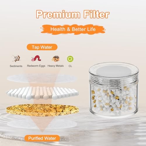 6 Pcs Faucet Water Filter Replacement Cartridges - Water Softener Filters Beads for Hard Water - Remove Chlorine - Improve Water Conditions - Filter Cartridge for SUPAFA Pull Down Faucet Head - Image 4