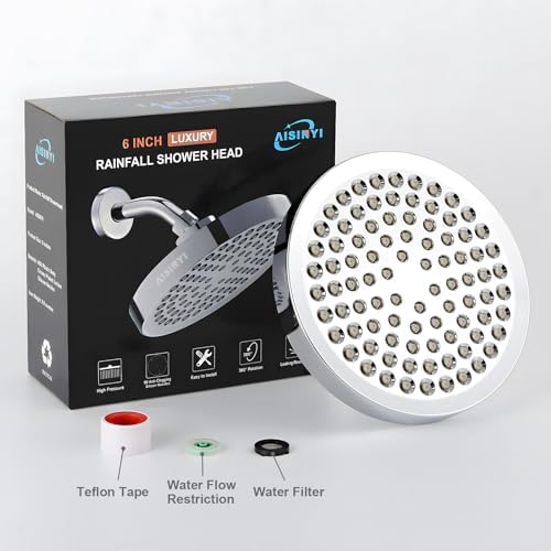 6" High Pressure Rain Shower Head, Luxury Polished Chrome Finish - Image 5