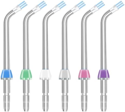 Flosser Replacement Tips for Waterpik Water Flosser, Replacement Tips Compatible with Waterpik Water Flossers and Other Brand Oral Irrigators, Plaque Remove Brisles Tips(6-Pack) by RAXSEG