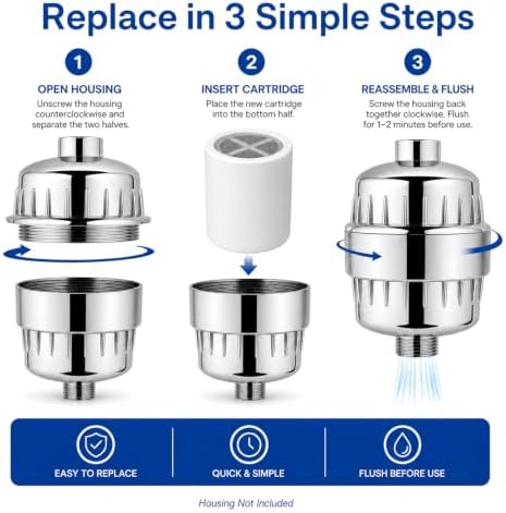 Shower Filter Replacement Cartridge, 4 Pack 20 Stage for Hard Water - Image 6
