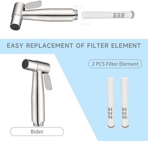 Handheld Bidet Sprayer for Toilet with Filter, Adjustable Water Pressure Stainless Steel Jet Spray for Toilet, Filtered Fresh Water for Feminine Wash and Cloth Diaper Rinsing - Image 3