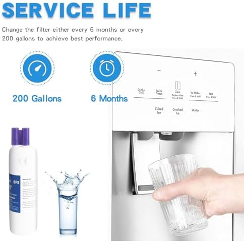 6 Month / 200 Gallon Capacity Replacement Water Filter (NSF43, NSF53, NSF401), Advanced Coconut Shell Activated Carbon Ice and Water Filter for 9081, 469081, 9930, 469930, P4RFKB2, P4RFWB, P5WB2L - Image 6