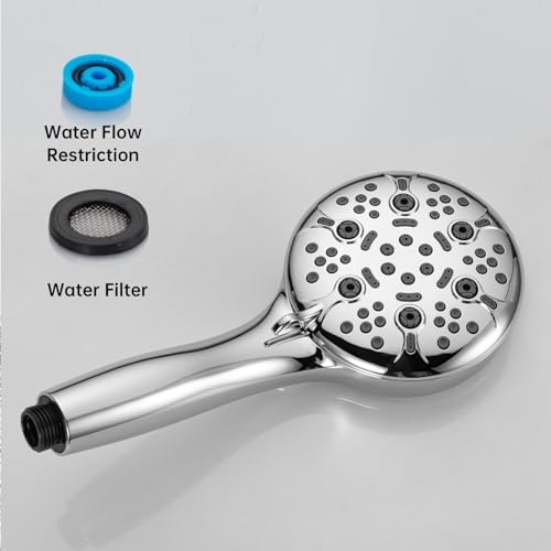 Joyrain Pressure-Boost Shower Head with 8 Settings & Spray Gun, 2-in-1 for High-Pressure Showering and Effortless Tub/Tile/Floor Cleaning, Meets US Standards (Chrome) - Image 6