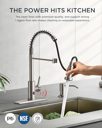 FORIOUS Touchless Kitchen Faucet, Hands-Free, Single Handle, Brushed Nickel - Image 6