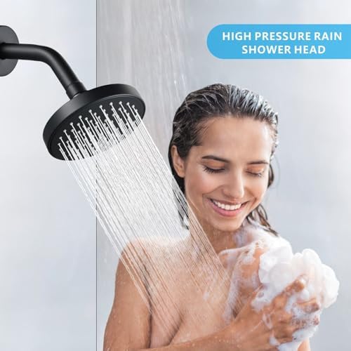 High Pressure Shower Head - 4.7“ Powerful Bathroom Pressure Boosting Rain Showerhead - Perfect Universal Replacement for Rainfall Shower Heads (Black) - Image 7