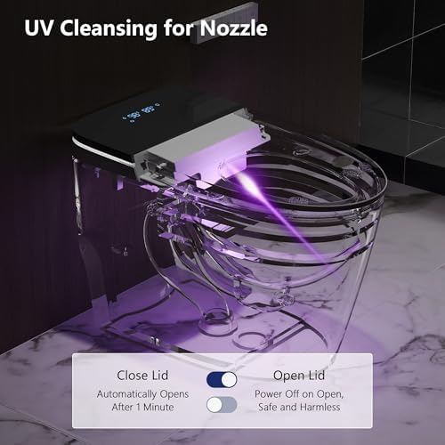 DeerValley Smart Toilet with Bidet Built in, Voice Control, Spa Wash, Auto Open/Close, Pump Assisted, Water Filter, Foam Shield, Dryer, Deodorization, ADA Height Japanese One-Piece Toilet for Bathroom - Image 5