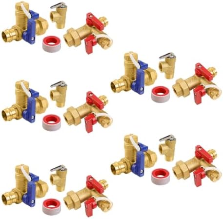 5 Sets Niikappu Tankless Water Heater Valve Kit, 3/4" FIPxPress(Tool055-5) by Unknown