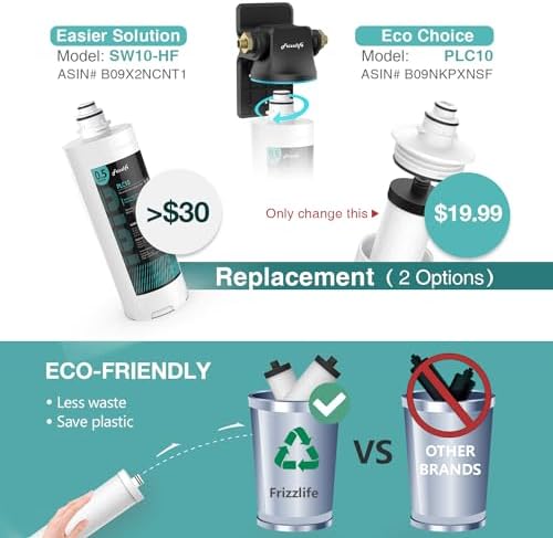 Frizzlife TW10 Under Sink Water Filter System, NSF/ANSI 53&42 Certified Elements, Reduce 99.99% Lead, Chlorine, Chloramine, Fluoride, Bad Taste & Odor, Direct Connect, 0.5 Micron, USA Tech Support - Image 5