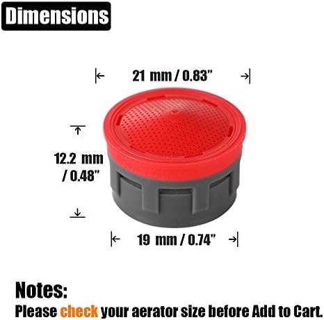 JQK Faucet Areator, 2.2 GPM Flow Retrictor Insert Faucet Aerators Replacement Parts Bathroom 3 Pack, FAN22-P3 - Image 2