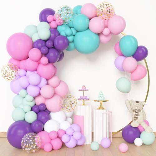 Amandir 153 Pcs Pink Purple Balloons Arch Garland Kit Different Sizes - Image 2